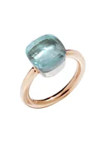 Nudo 18K Rose Gold & Blue Topaz Petite Square Ring