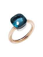 Nudo 18K Rose Gold & London Blue Topaz Petite Square Ring