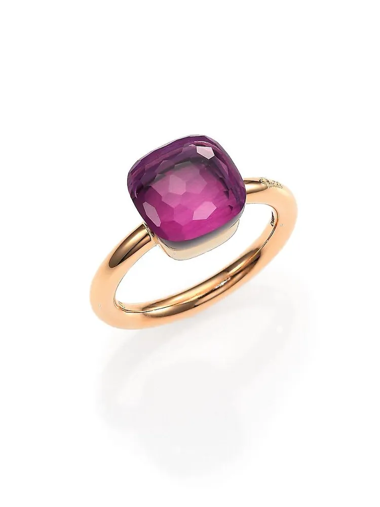 Nudo 18K Rose Gold & Amethyst Petite Square Ring