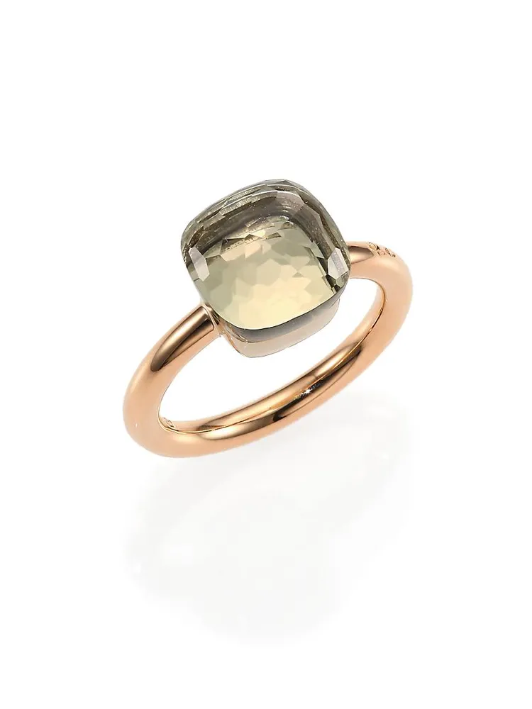 Nudo 18K Rose Gold & Prasiolite Petite Square Ring