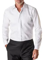 Contemporary Fit Diamond Weave Formal Shirt