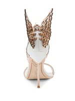 Evangeline Winged Metallic Leather Sandals