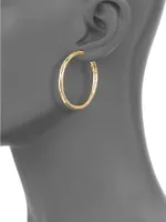 Classico 18K Yellow Gold Hammered Hoop Earrings