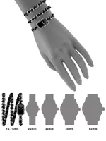 Première Rock Stainless Steel & Leather Triple-Wrap Bracelet Watch