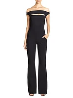 Rebecca Off-The-Shoulder Flared Jumpsuit