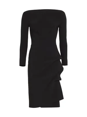 Cassandre Wrap-Effect Boatneck Dress