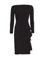 Cassandre Wrap-Effect Boatneck Dress