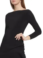 Cassandre Wrap-Effect Boatneck Dress