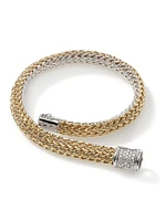 Classic Chain 18K Gold, Diamond & Sterling Silver Reversible Bracelet