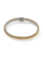 Classic Chain 18K Gold, Diamond & Sterling Silver Reversible Bracelet