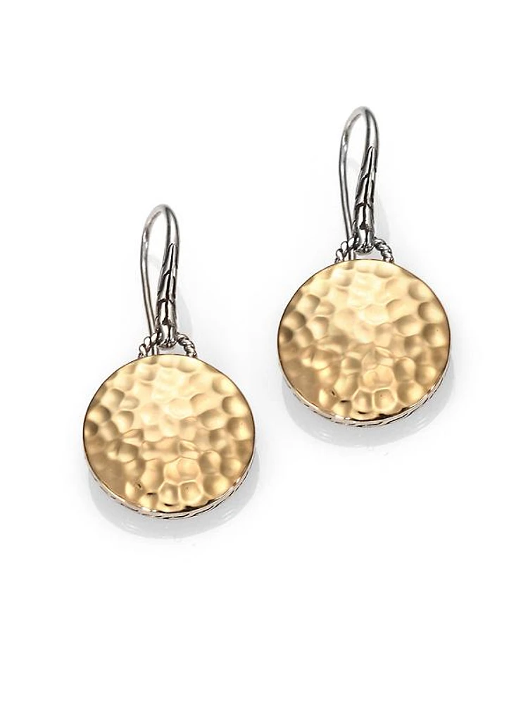 Palu 18K Yellow Gold & Sterling Silver Hammered Disc Drop Earrings