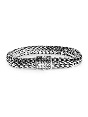 Classic Chain Sterling Silver Large Bracelet