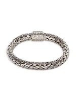 Classic Chain Diamond & Sterling Silver Large Bracelet