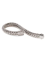 Classic Chain Diamond & Sterling Silver Large Bracelet