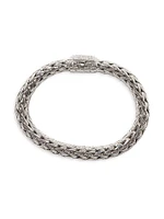 Classic Chain Diamond & Sterling Silver Large Bracelet