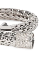 Classic Chain Diamond & Sterling Silver Large Bracelet