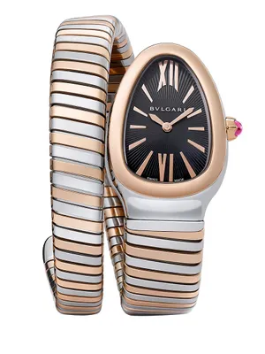 Serpenti Tubogas Rose Gold & Stainless Steel Single Twist Watch