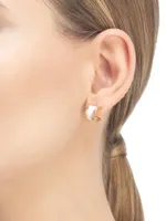 B.zero1 18K Rose Gold & White Ceramic Hoop Earrings