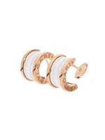 B.zero1 18K Rose Gold & White Ceramic Hoop Earrings