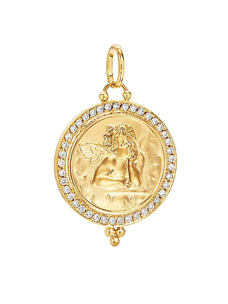 Angel 18K Yellow Gold & Diamond Pendant