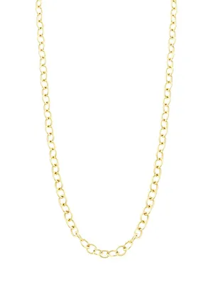 18K Yellow Gold Round-Link Long Chain