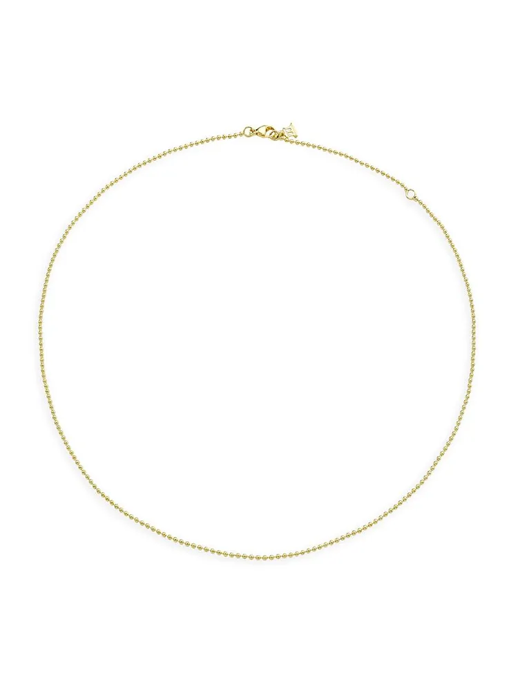 18K Yellow Gold Ball Necklace Chain