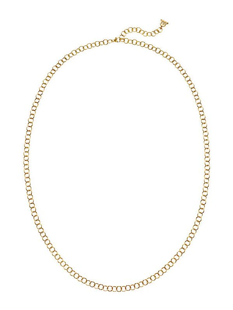 18K Yellow Gold Round Link Necklace Chain