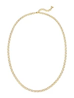 18K Yellow Gold Round Link Necklace Chain