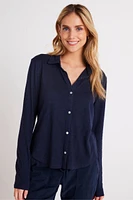 Bella Dahl - Button Up Knit Top Endless Sea