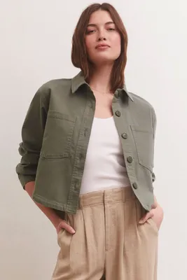 Z Supply -  All Day Cropped Twill Jacket Evergreen