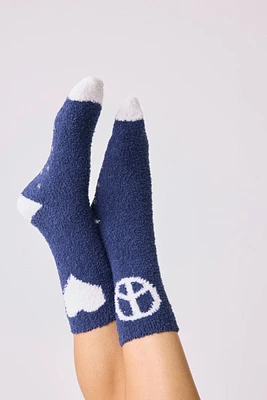 PJ Salvage - Cozy Peace Fun Socks in Navy