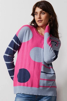 Zaket & Plover - Spot on Stripes Sweater Pink