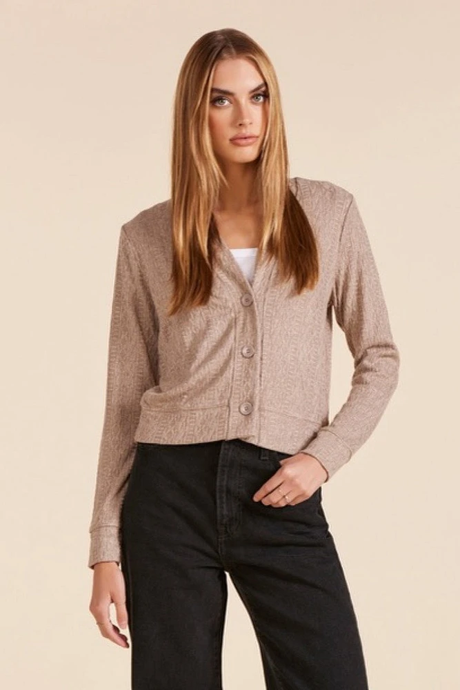 Bobi - V Neck Cardi Tan