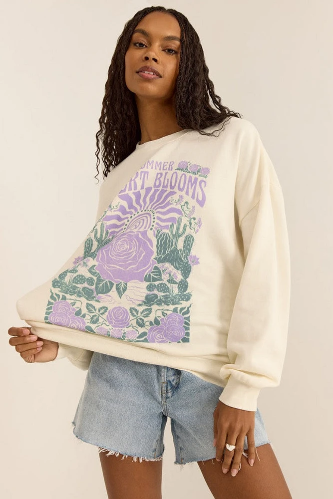 Z Supply - Blooming Sunday Sweatshirt Sea Salt