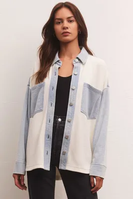 Z Supply -  All Day Colour Block Jacket Washed Indigo