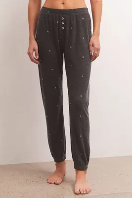 Z Supply -  Cozy Days Star Jogger Heather Black