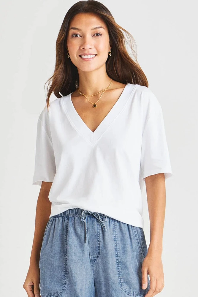 Splendid - V Nk Tee White