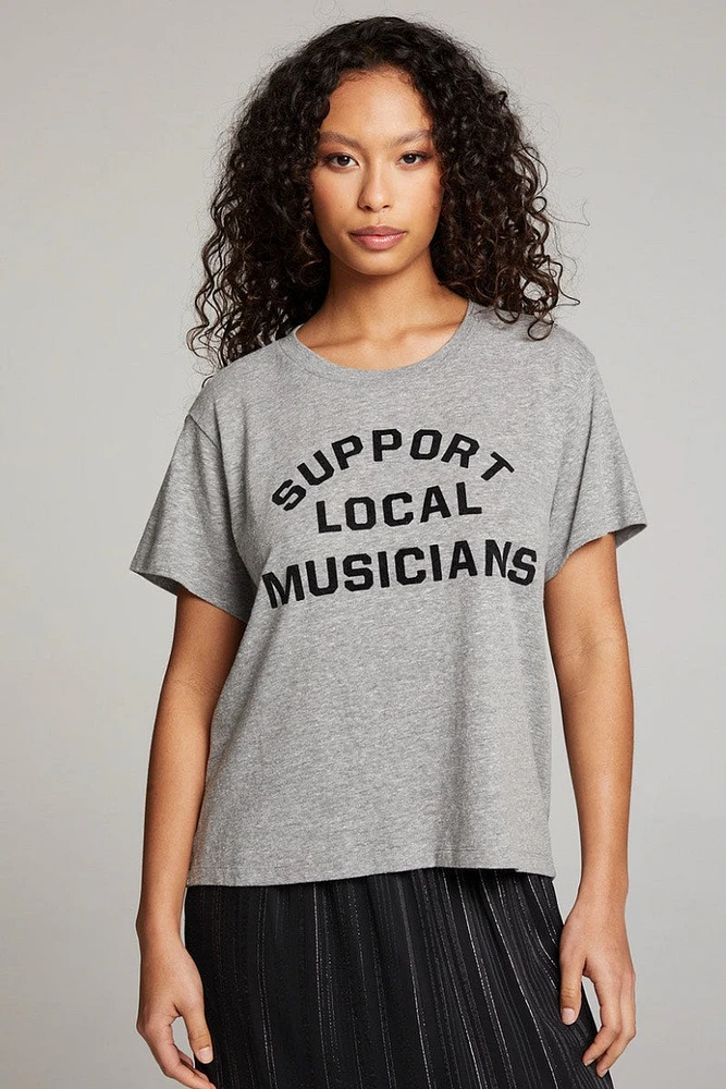 Chaser - Support Local Musicians Tee Streaky Grey