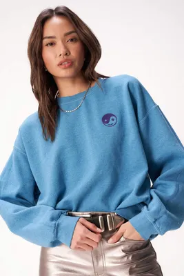 Project Social T - Smiley Yin Yang Pullover Adriatic Blue