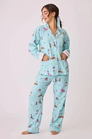 PJ Salvage-  Spaw Day Flannel Set Mint