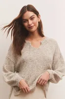 Z Supply -  Kensingston Speckled Sweater Heather Grey