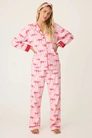 PJ Salvage -  Ribbons & Bows Flannel Set Candy Pink