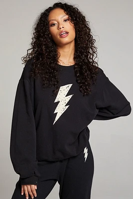 Chaser - Distressed Bolt Pullover True Black