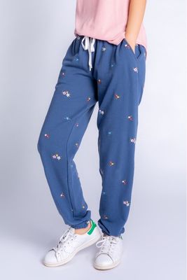 PJ Salvage - Ditsy Days Floral Banded Print Pant Navy