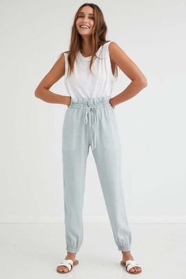 Bella Dahl - Paper Bag Waist Joggers Fresh Basil