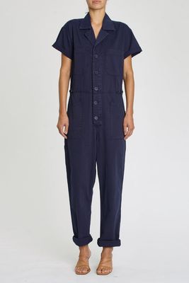 Pistola -  Grover Short Sleeve Field Jumpsuit Washed Navy