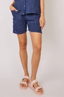 Pistache - Linen Shorts Dark Denim