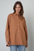 Velvet - Izabelle Cotton Shirting L/S Shirt Camel