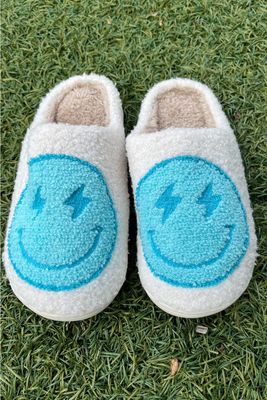 Comfy Smile Lightning Slippers Aqua