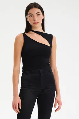 CHRLDR - Ivana Slit Front Tank Black